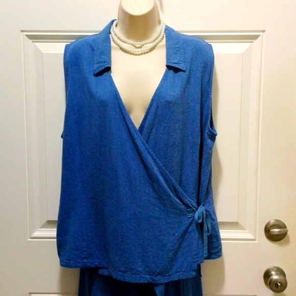 White Stag Denim Blue Sleeveless Pantsuit Size Small - Picture 5 of 9